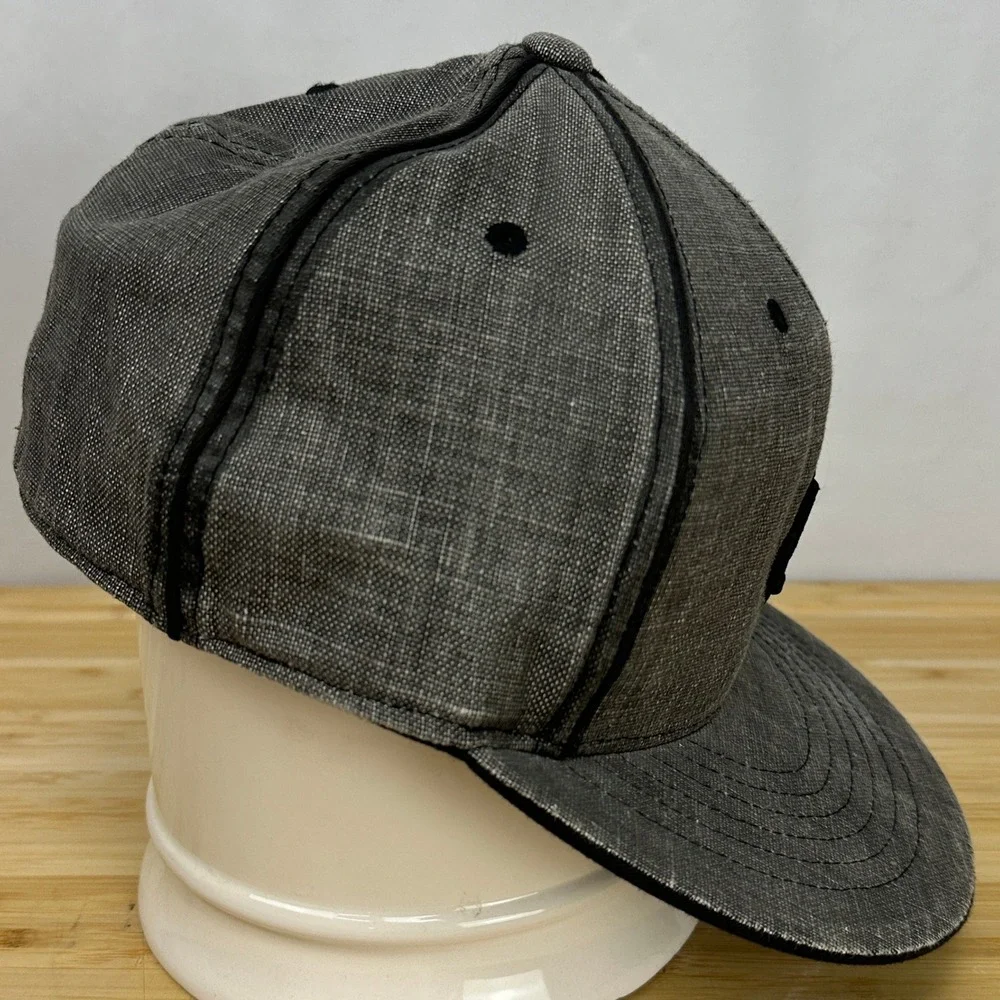 Fox Racing 210 Fitted Hat Flexfit Grey‎ Linen Blend Flat Brim Cap 6 7/8 - 7 1/4